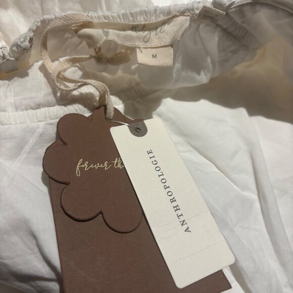 Anthropologie Forever That Girl Airy Babydoll Mini Dress Size M White - Picture 5 of 6